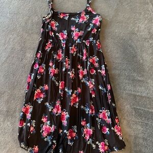 Floral Black Kids Dress